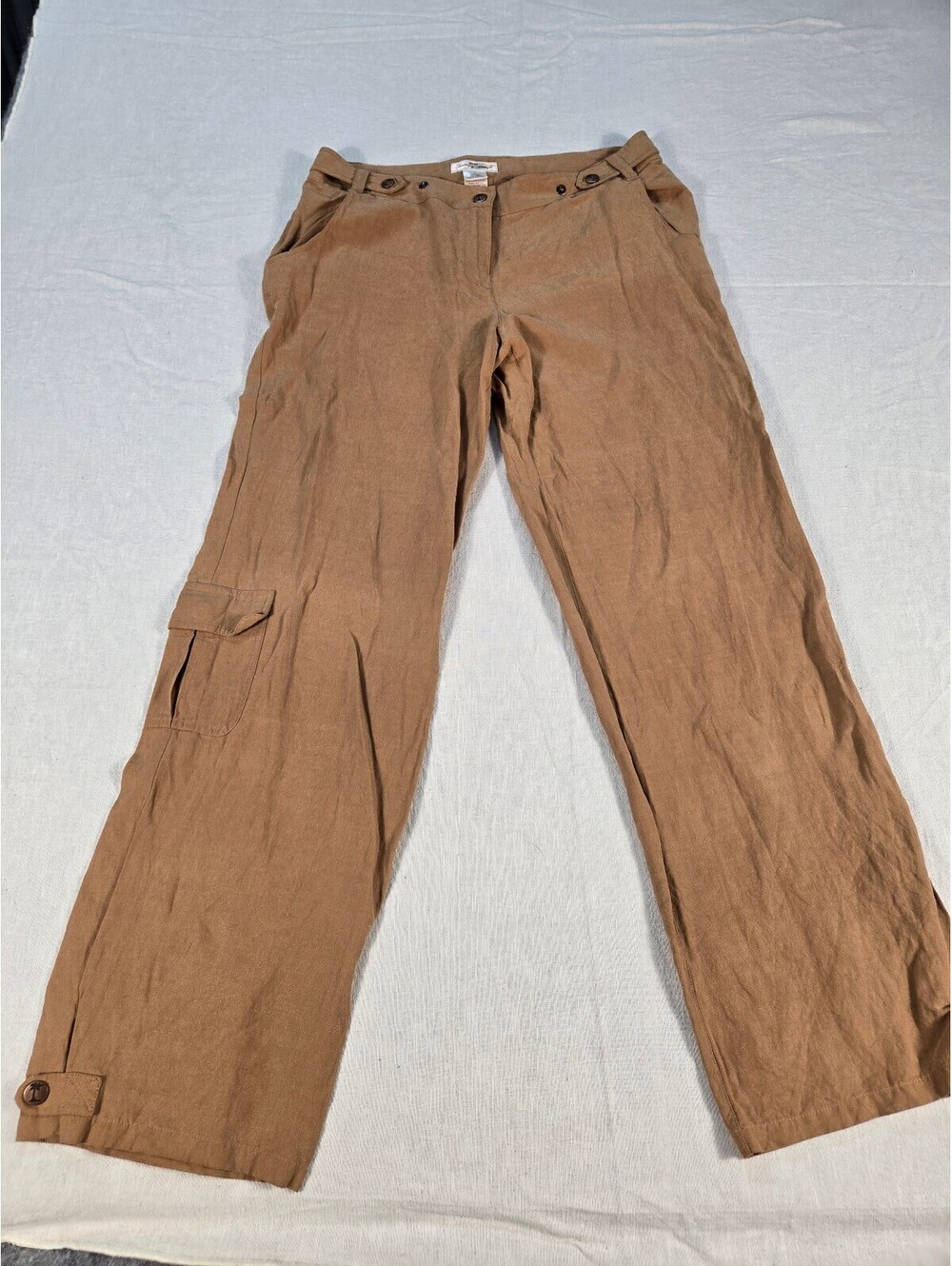 Tommy Bahama Rust Cargo Utility Straight Pants Silk Linen 8